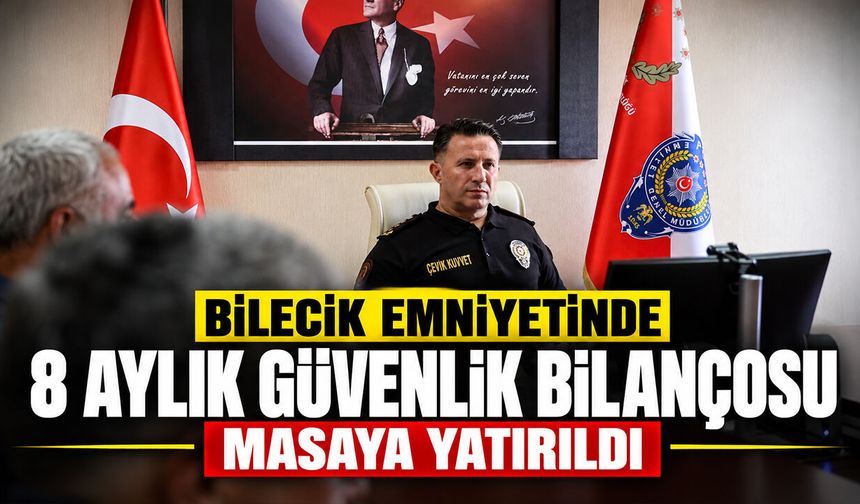 Bilecik Emniyetinde 8 Aylık Güvenlik Bilançosu Masaya Yatırıldı