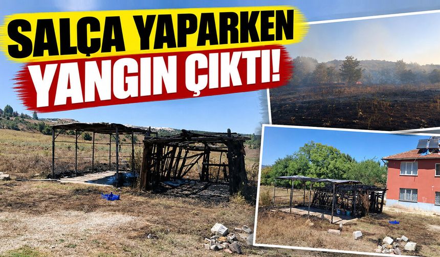 Salça Yaparken Yangın Çıktı!