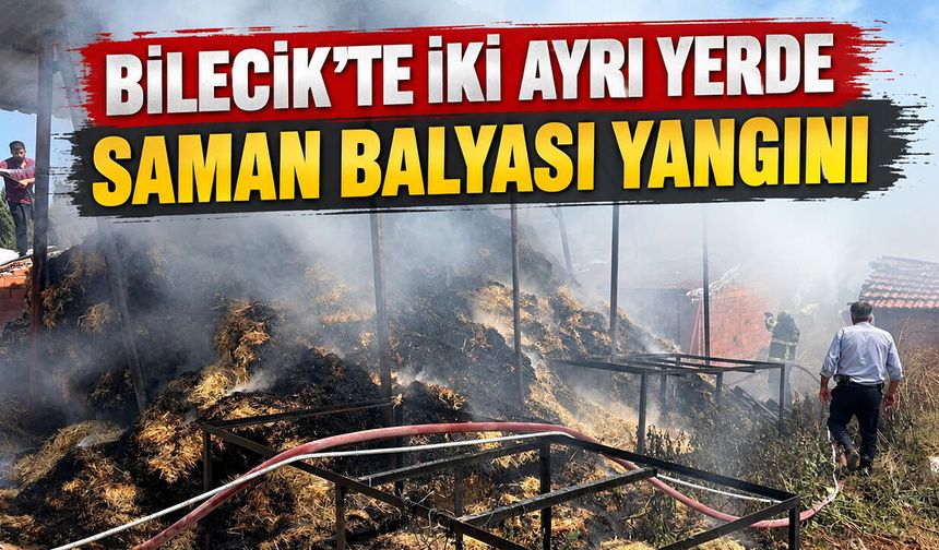 İki Ayrı Yerde Saman Balyası Yangını