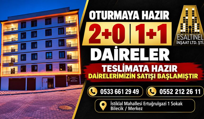 Oturmaya hazır 2+0 1+1 daireler