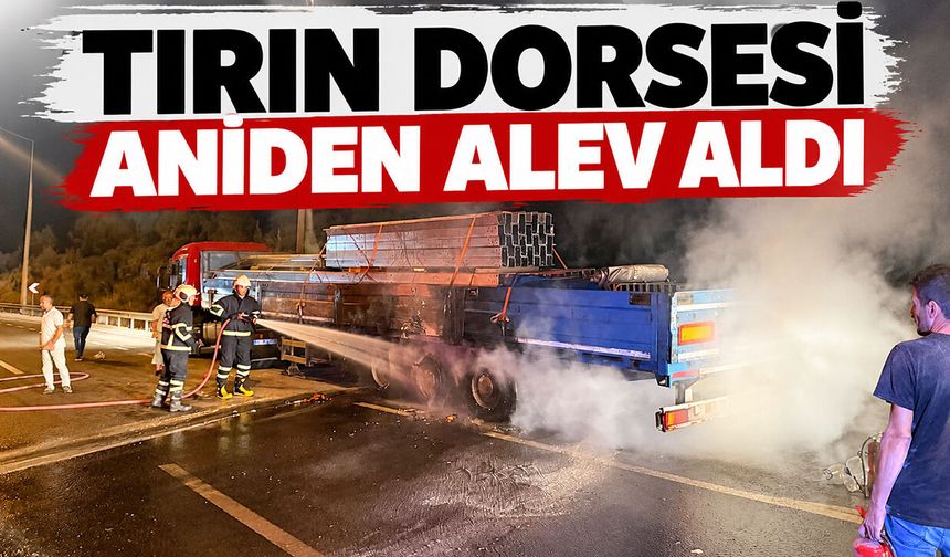 Bilecik'te Tırın Dorsesi Aniden Alev Aldı