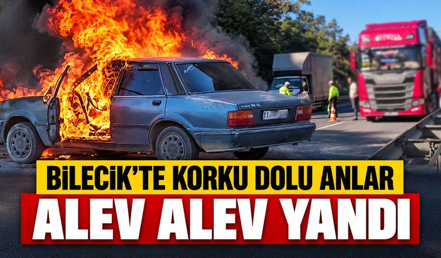 Bilecik'te korku dolu anlar: Alev alev yandı