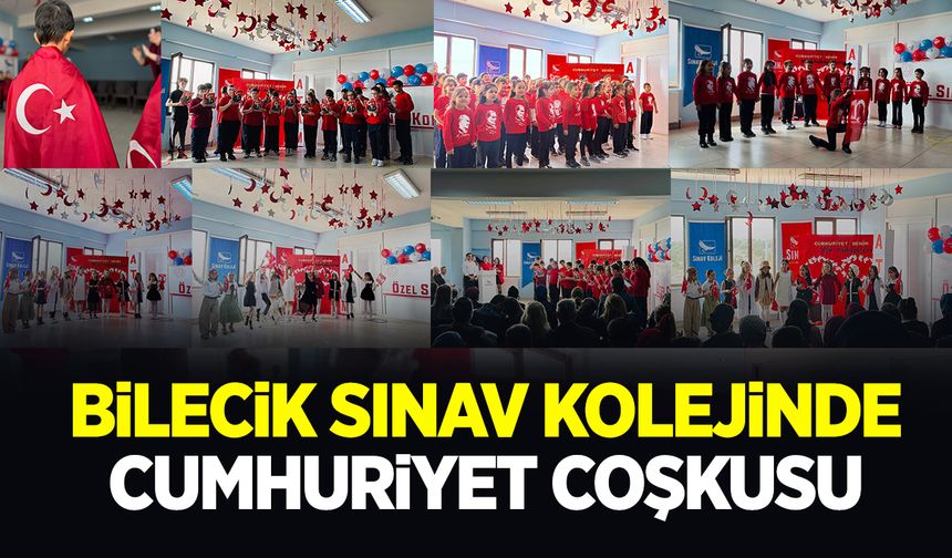 BİLECİK SINAV KOLEJİNDE CUMHURİYET COŞKUSU SAHNEYE TAŞINDI