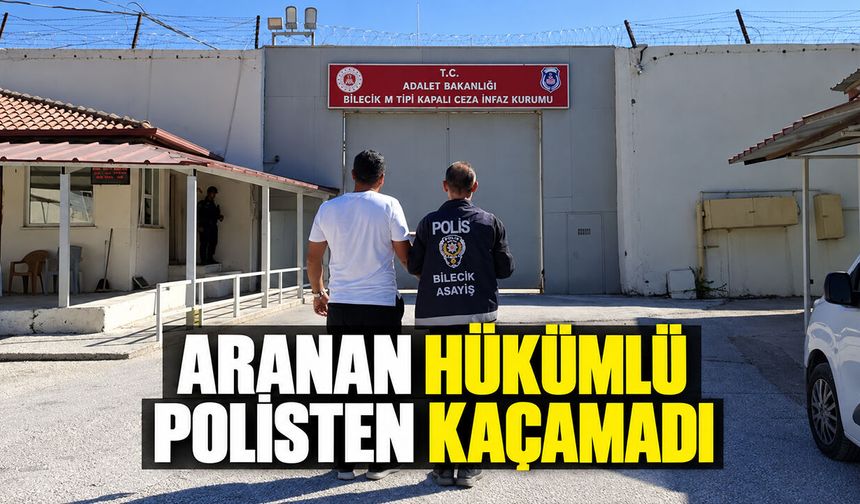 Aranan hükümlü polisten kaçamadı