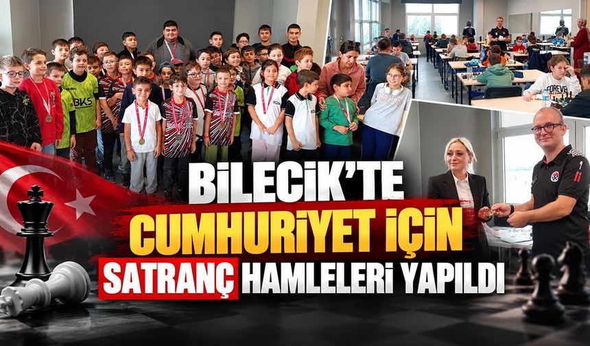 Bilecik’te Cumhuriyet için satranç hamleleri yapıldı