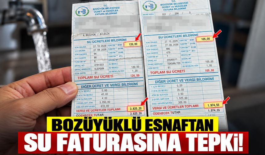 BOZÜYÜKLÜ ESNAFTAN SU FATURASINA TEPKİ