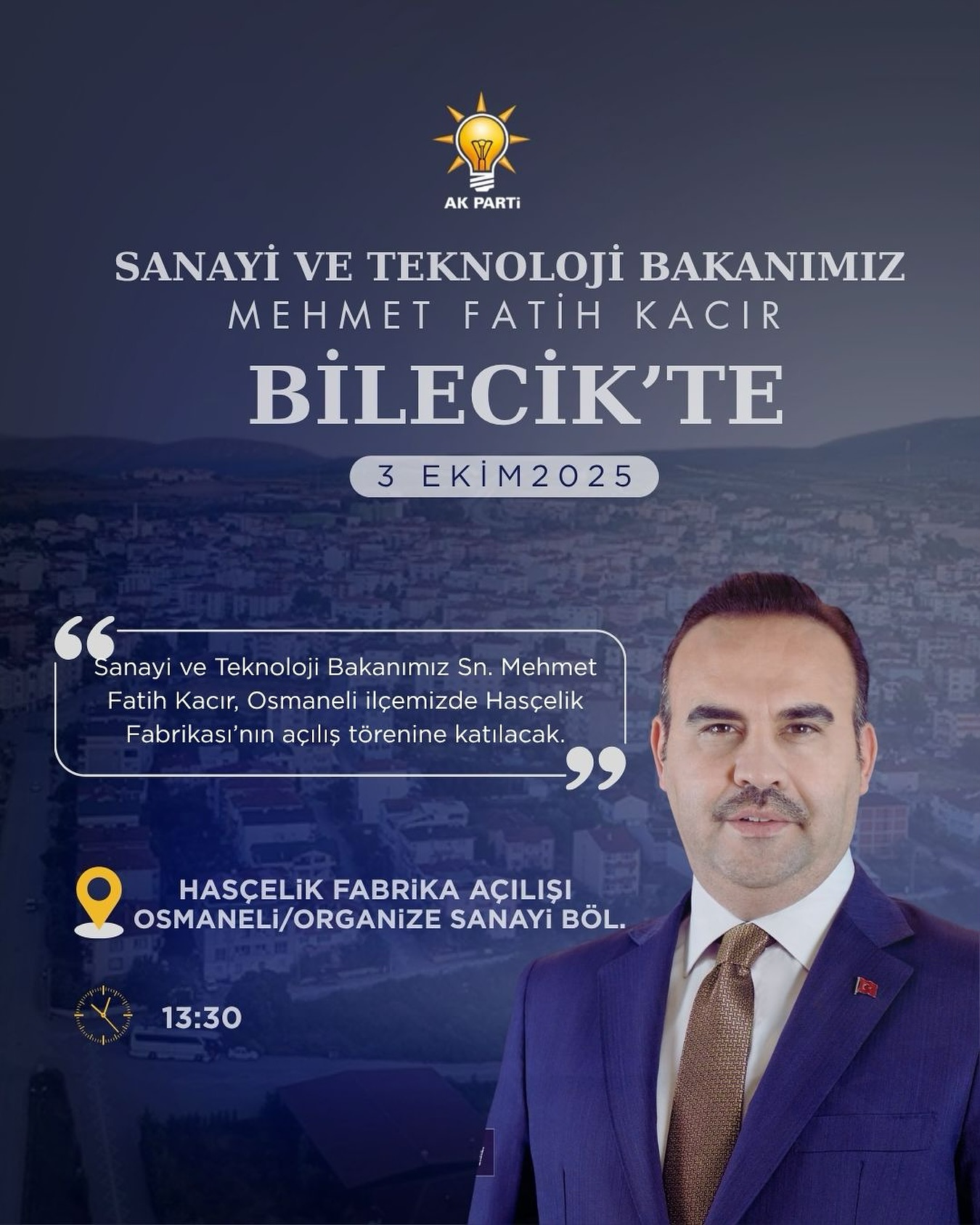 Bakan Kacır, Bilecike Geliyor 2736