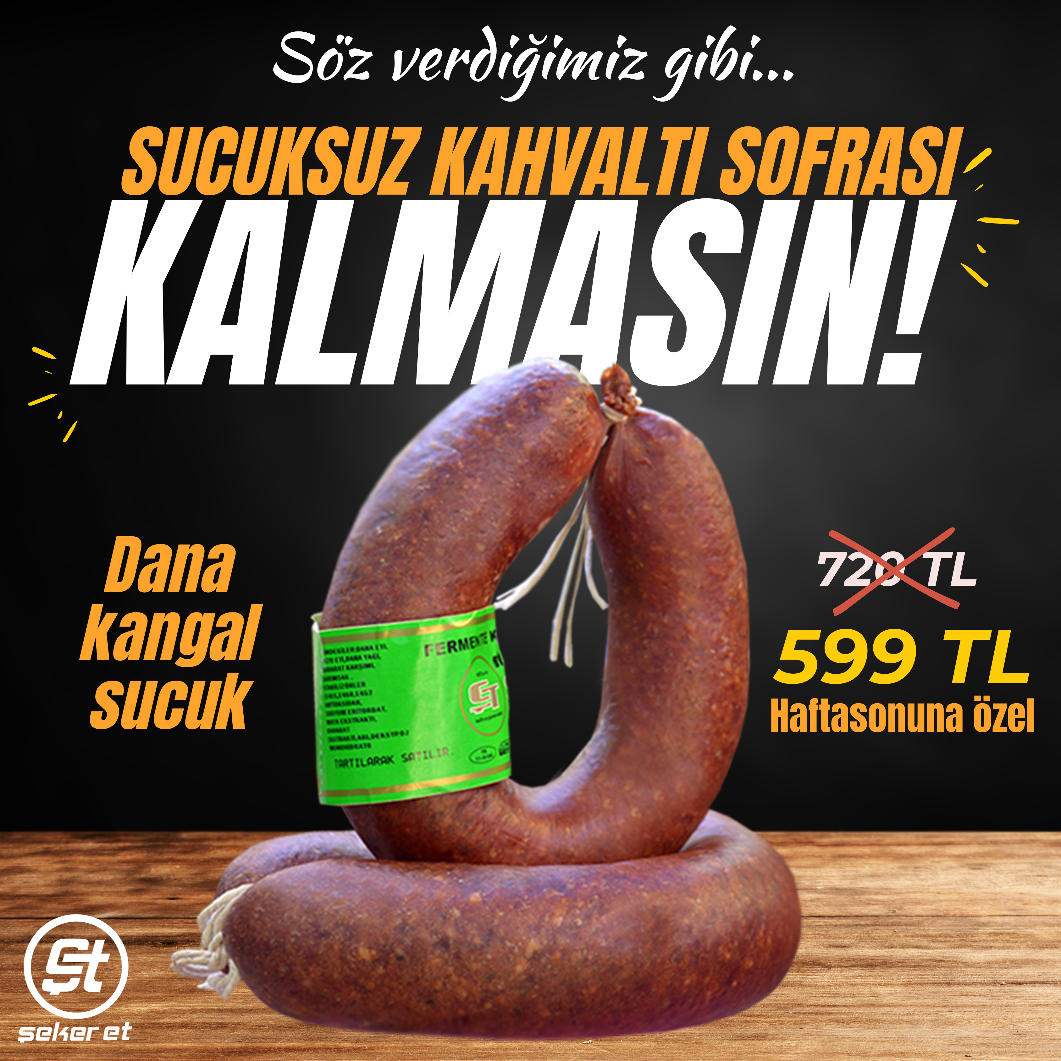 Neutral Modern Minimalist Beef Sausage Promo Instagram Post