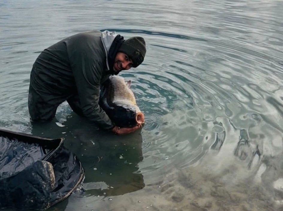 Yakaladıkları Dev Gibi Sazan Balığını Suya Geri Bıraktılar 7230