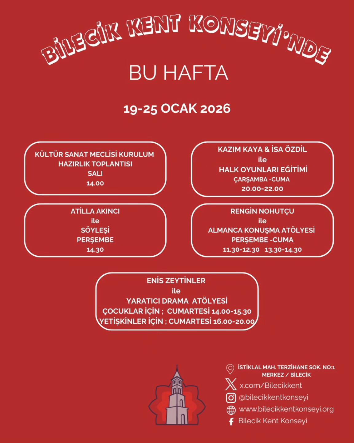 Bi̇leci̇k Kent Konseyi̇’nde Haftalik Etki̇nli̇k Takvi̇mi̇ Açiklandi 9152