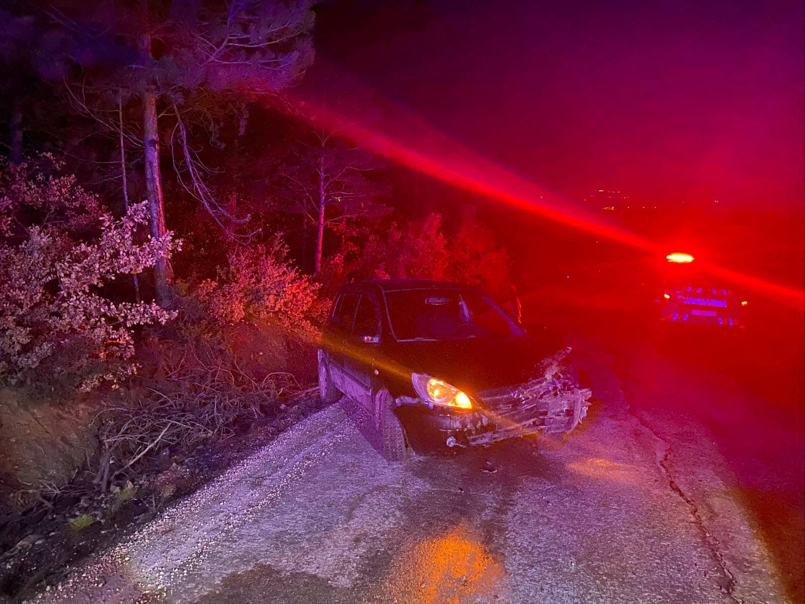 Otomobil Ağaca Çarptı 1 Yaralı 8834