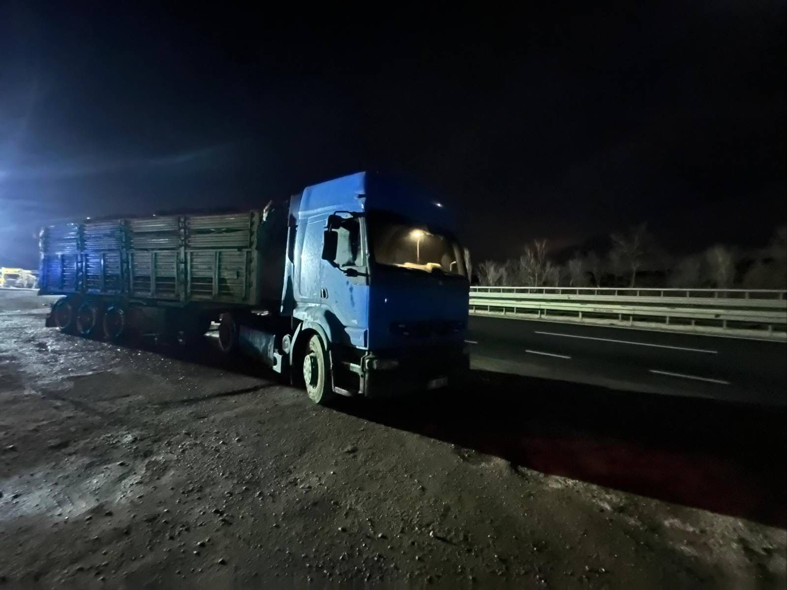 Talaş Yüklü Tır Seyir Halinde Alev Aldı 8832