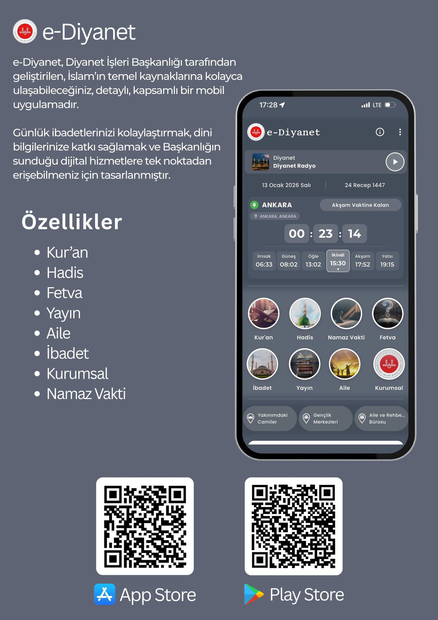 Diyanet’in E Diyanet Mobil Uygulaması Hizmete Açıldı 9888