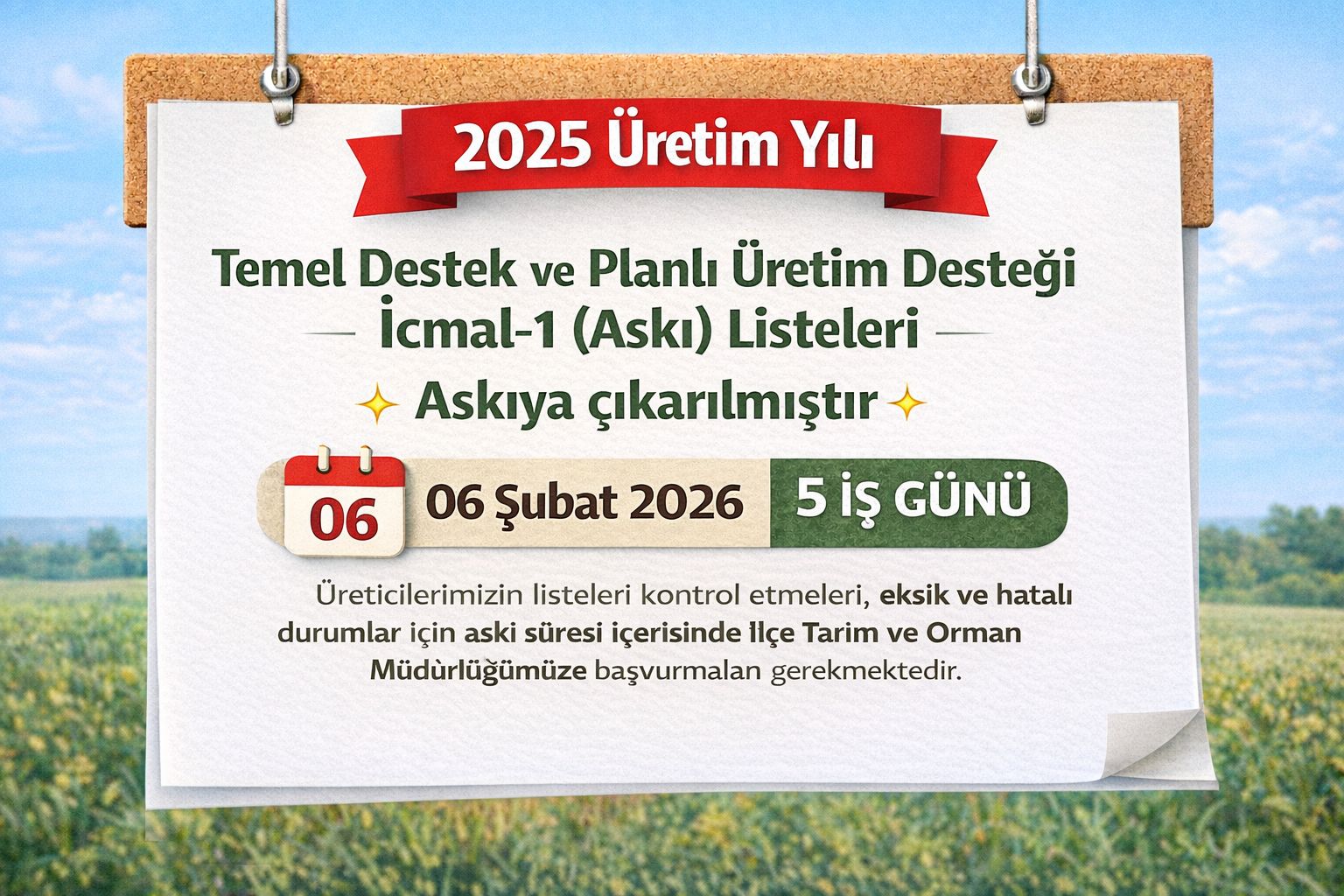 Üreticiler Dikkat Askıya Çıktı 9975