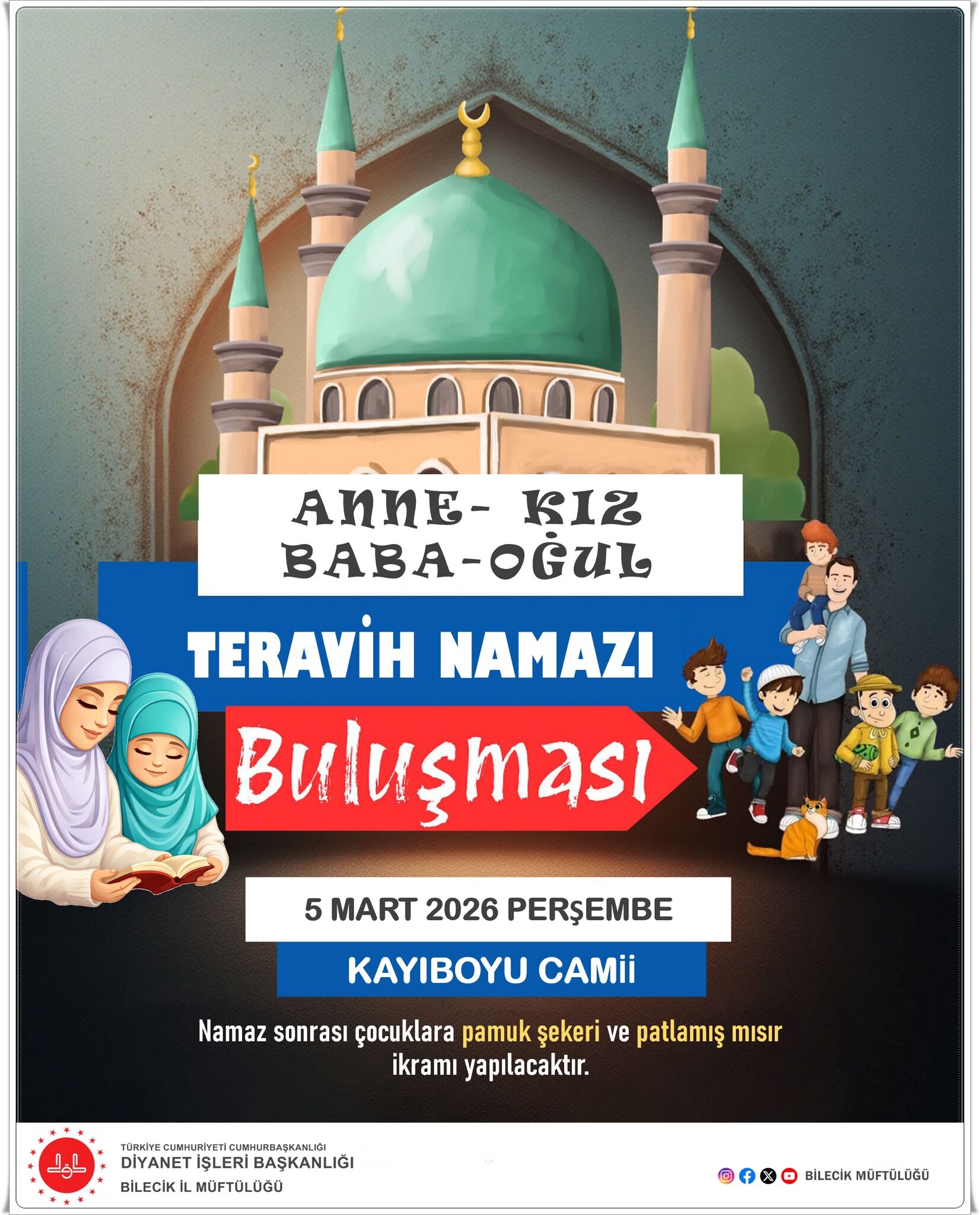 Bilecik’te “Anne Kız, Baba Oğul” Teravih Buluşması 11227