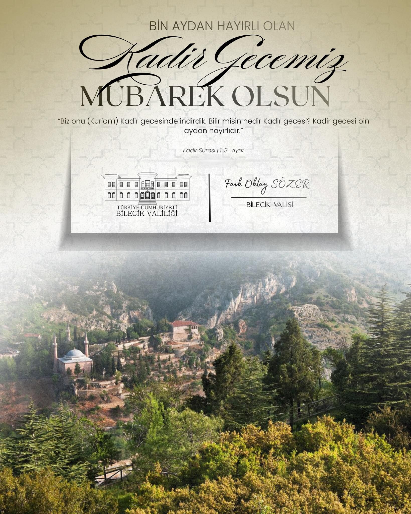 Vali Sözer’den Kadir Gecesi Mesajı 11849