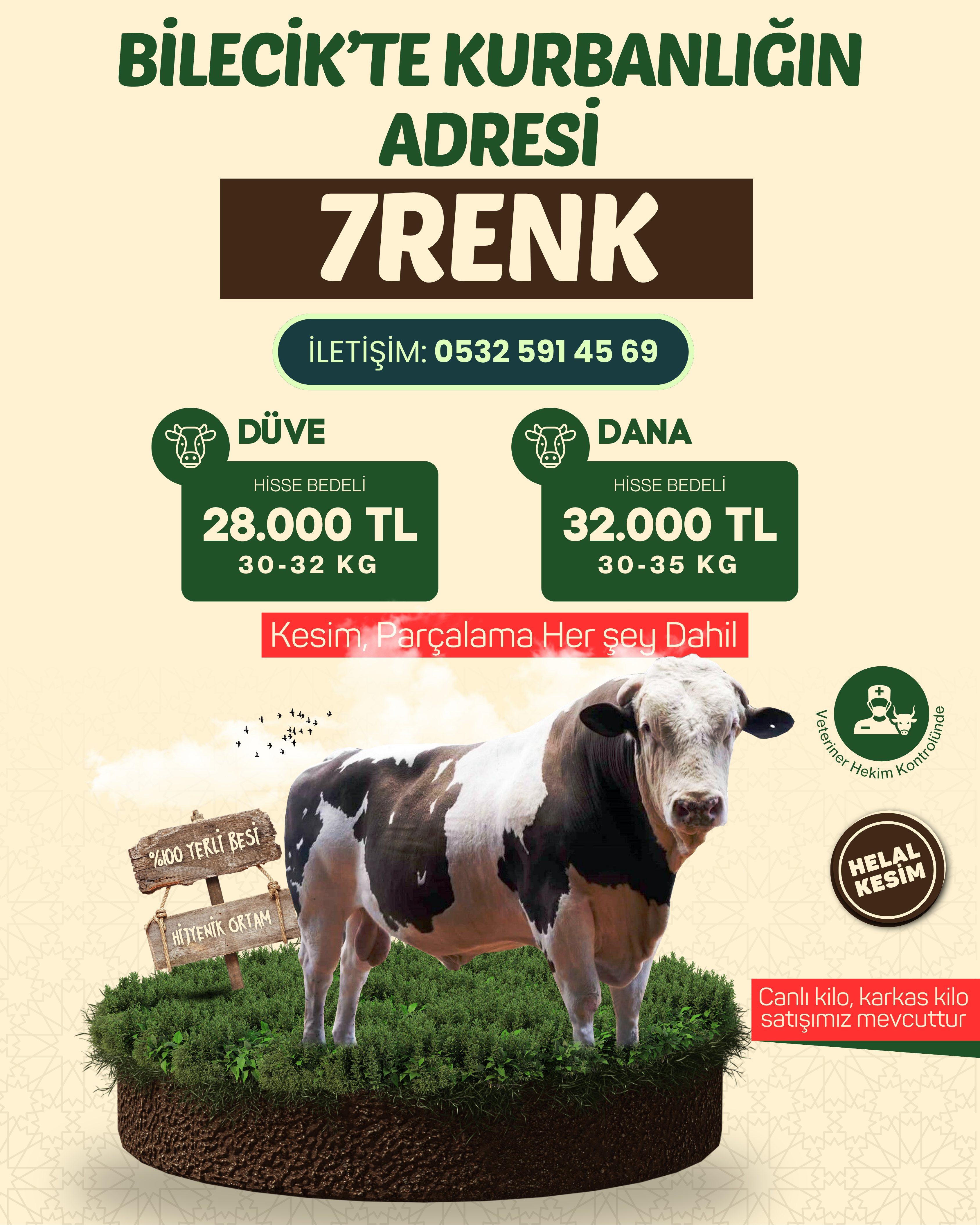 Yeşil, Bej Ve Kahverengi, Profesyonel Ve Modern, Kurban Bayramı'na Özel Kurban Satışı, Instagram Gönderisi (8)