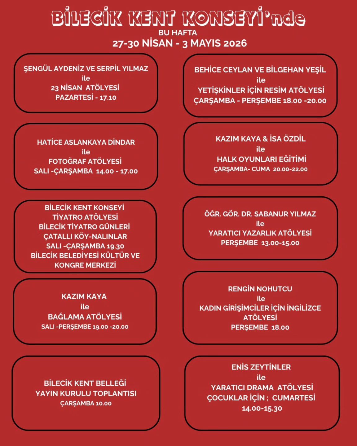 Bilecik Kent Konseyi’nde Sanat Ve Eğitim Haftası Dopdolu Program 13525