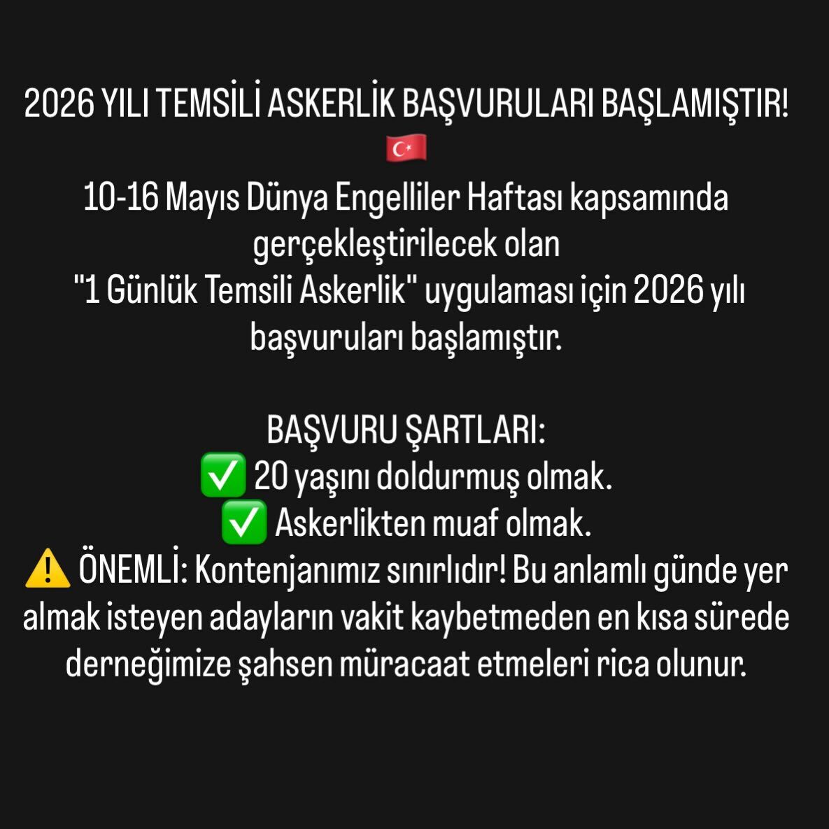 Temsili Askerlik Başvuruları Başladı 12449