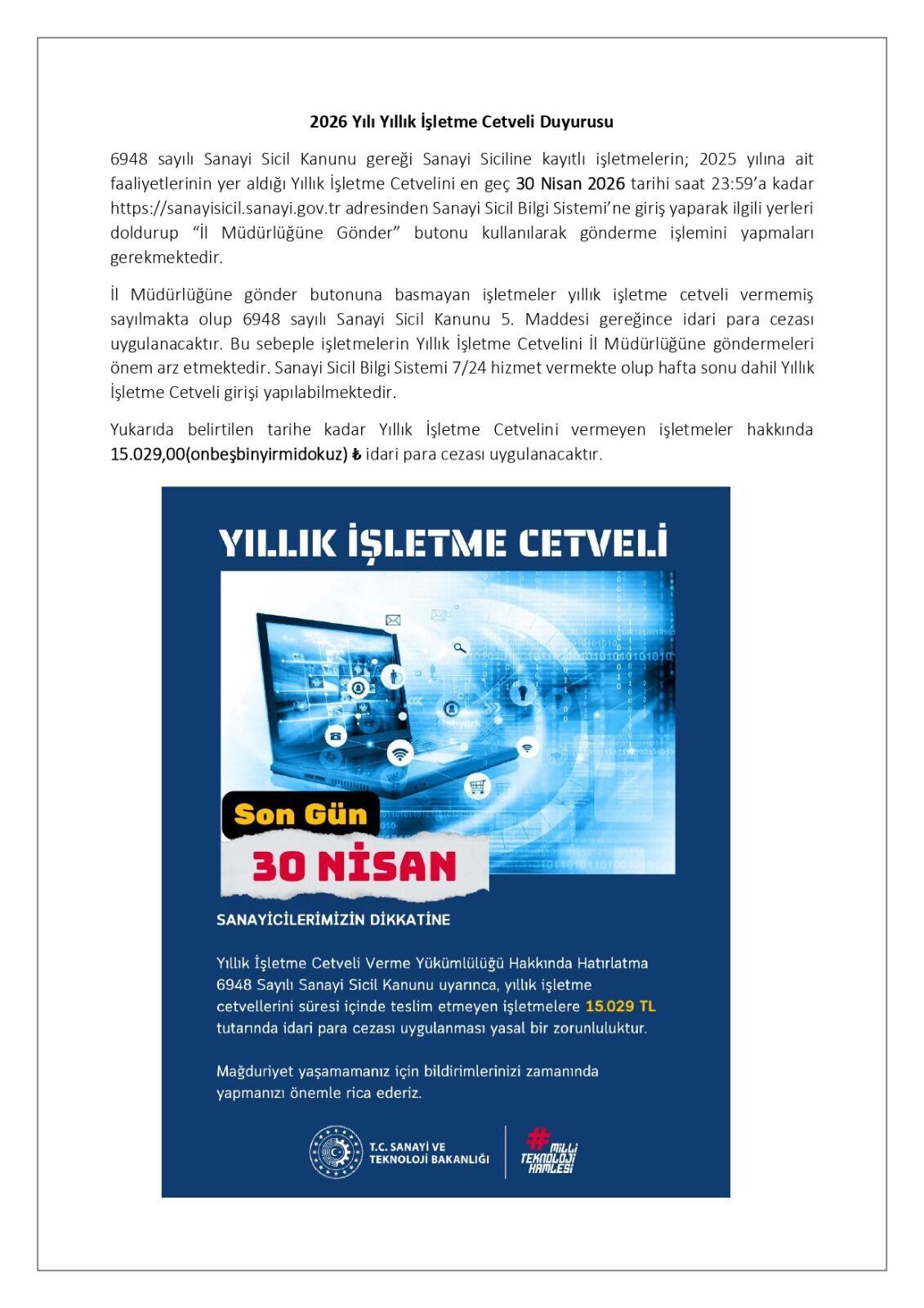 Valilikten İşletmelere Net Mesaj 13265