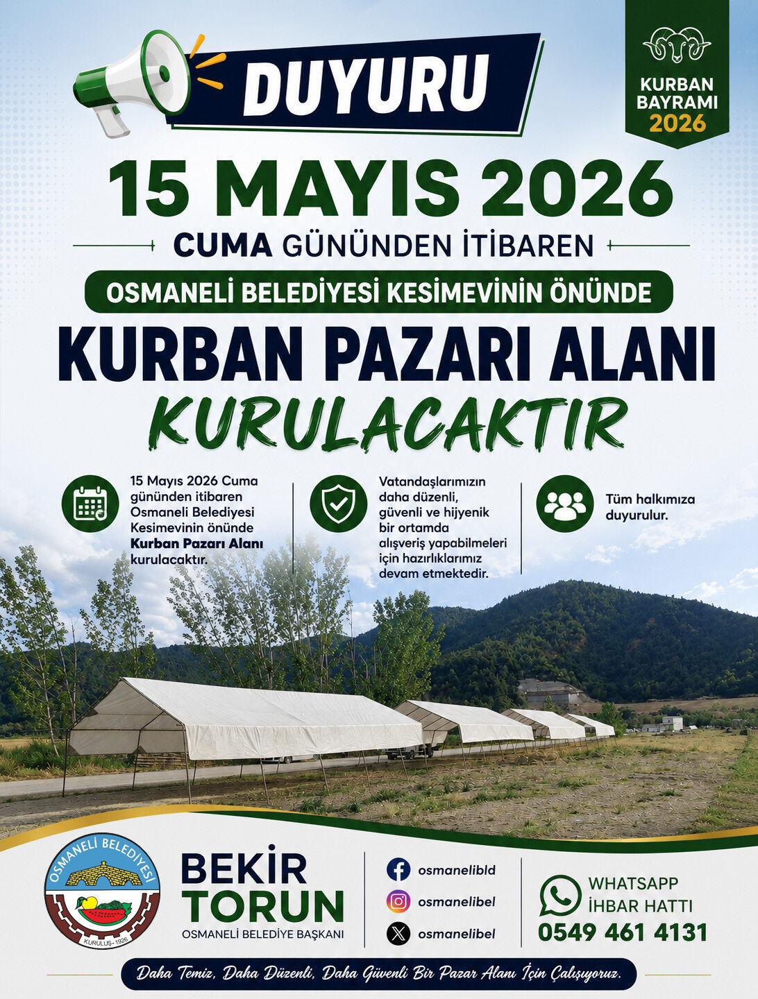 Osmaneli’nde Kurban Pazarı Alanı Hizmete Açılıyor 14469