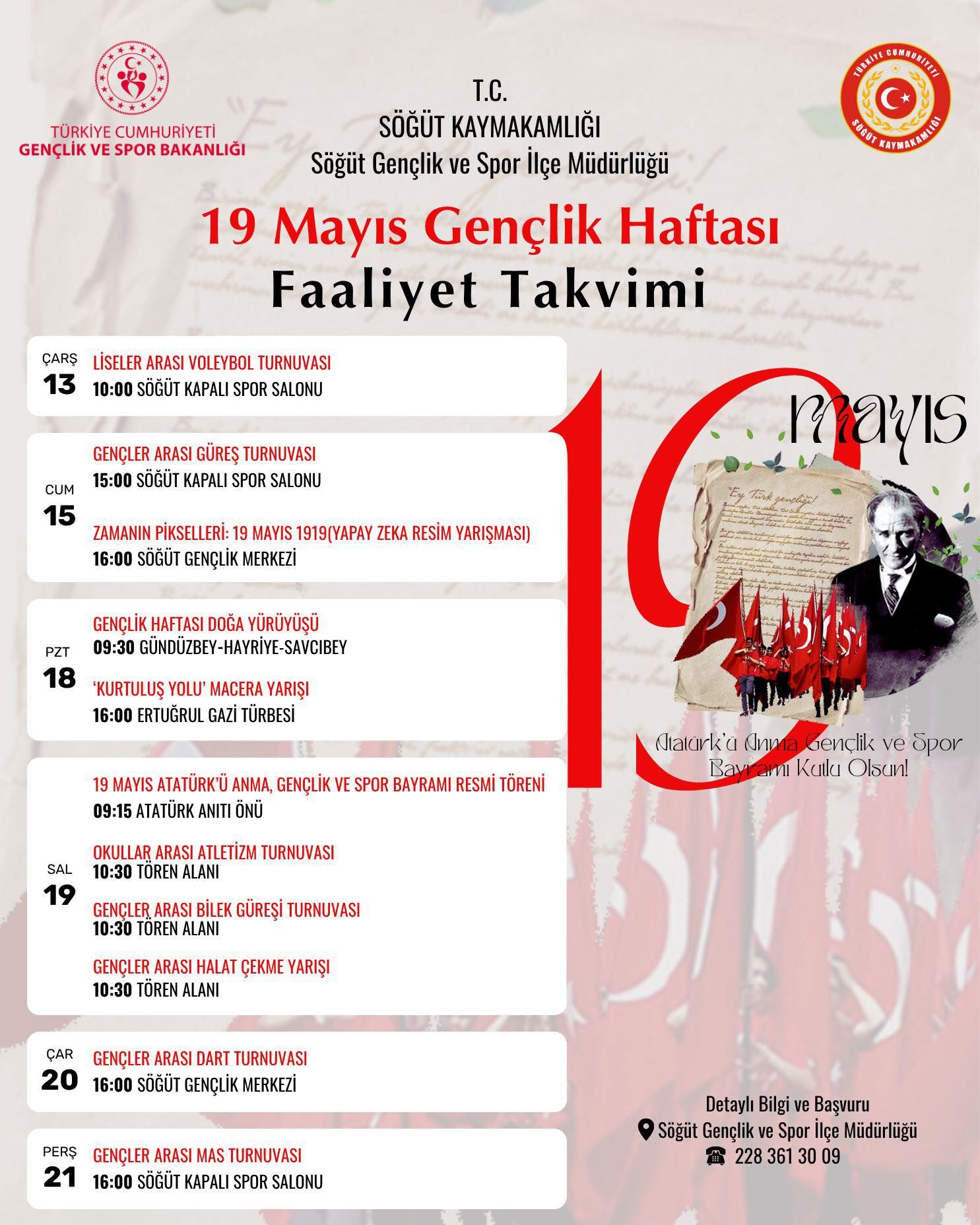 Söğüt’te 19 Mayıs Gençlik Haftası Coşkusu Başlıyor 14304