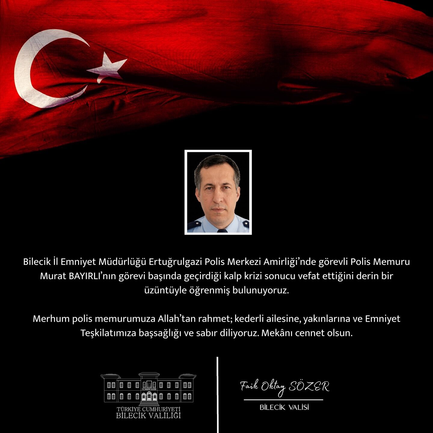 Bilecik Emniyet Teşkilatında Acı Kayıp 16216
