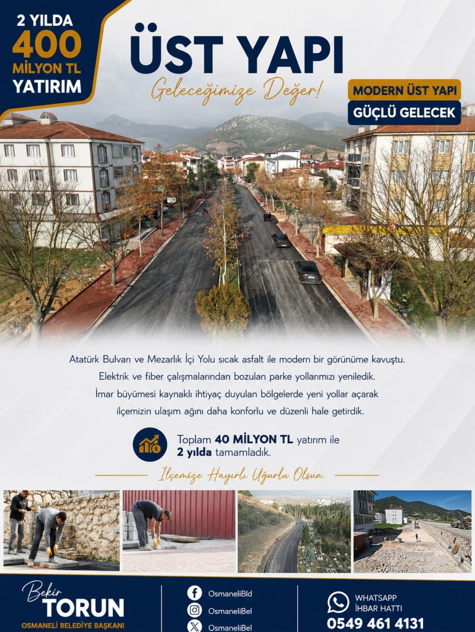 Osmaneli’nde Ulaşım Altyapısına 40 Milyon Tl’lik Üstyapı Yatırımı 15476