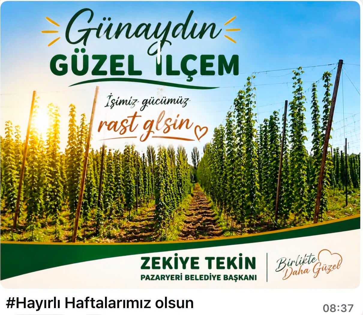 Başkan Tekin “Gecemiz Gündüzümüz Pazaryeri İçin Hizmet” 17625