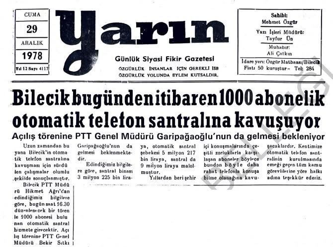 Bilecik’te Telefonun Çaldığı Gün 18600