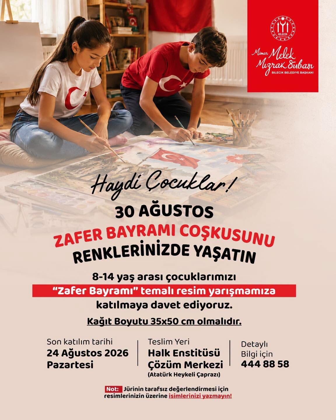 Çocuklar 30 Ağustos Coşkusunu Resimleriyle Anlatacak 18096