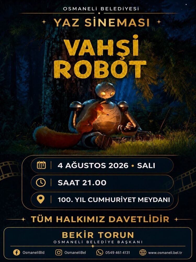 Osmaneli’nde Yaz Sineması Rüzgârı “Vahşi Robot” Açık Havada İzleyiciyle Buluşacak 17665