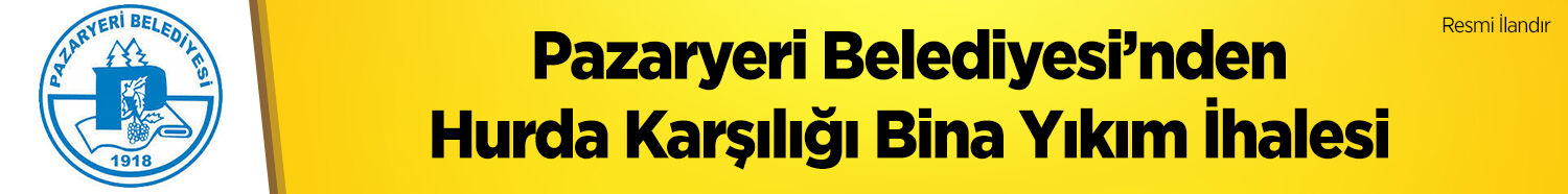 Pazaryeri Belediyesi'nden Hurda Karşılığı Bina Yıkım İhalesi