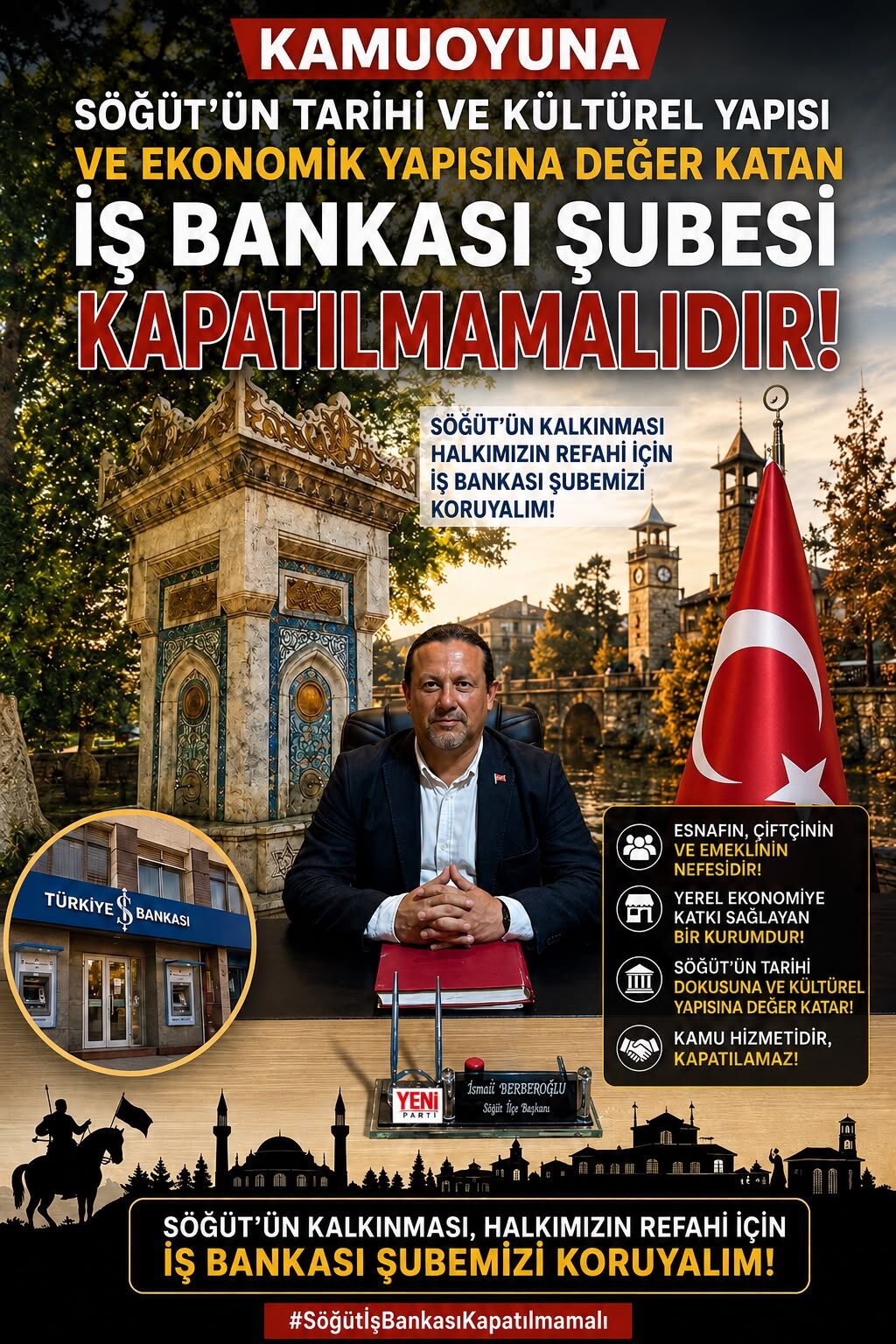 Söğüt’te İş Bankası Şubesinin Kapatılmasına Tepki 18290