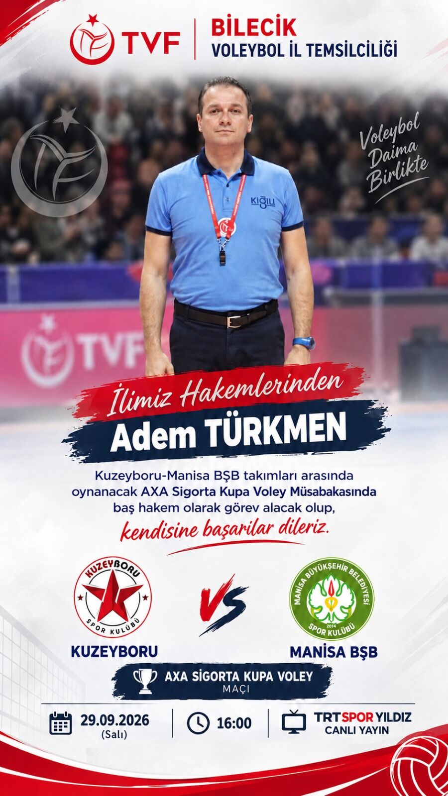 Bilecikli Hakem Adem Türkmen’e Kupa Voley’de Gururlandıran Görev 19850
