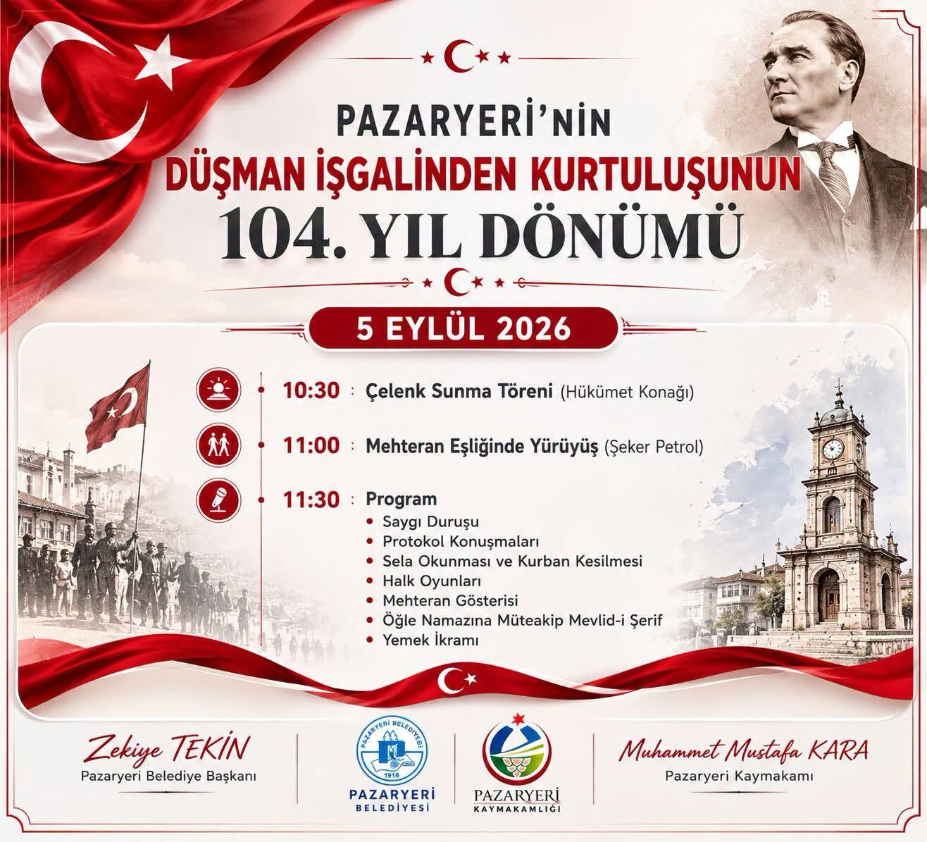 Pazaryeri’nde Kurtuluş Coşkusu 104. Yılında 18818