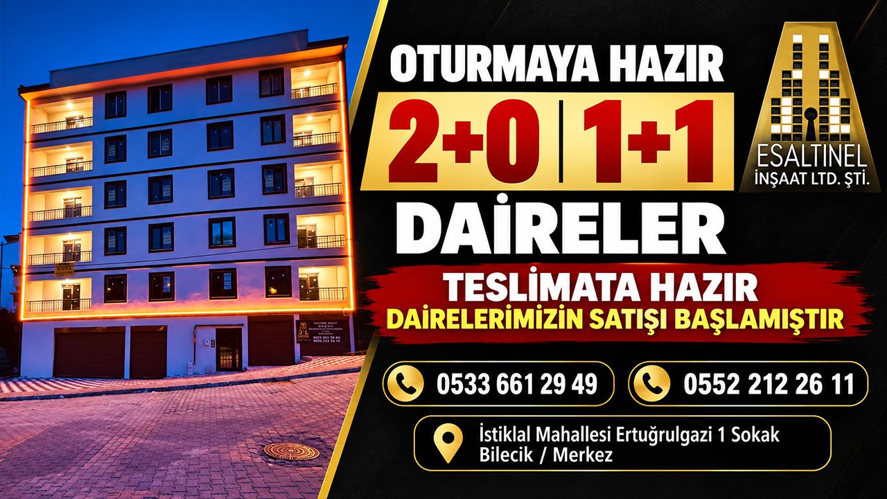 Oturmaya hazır 2+0 1+1 daireler