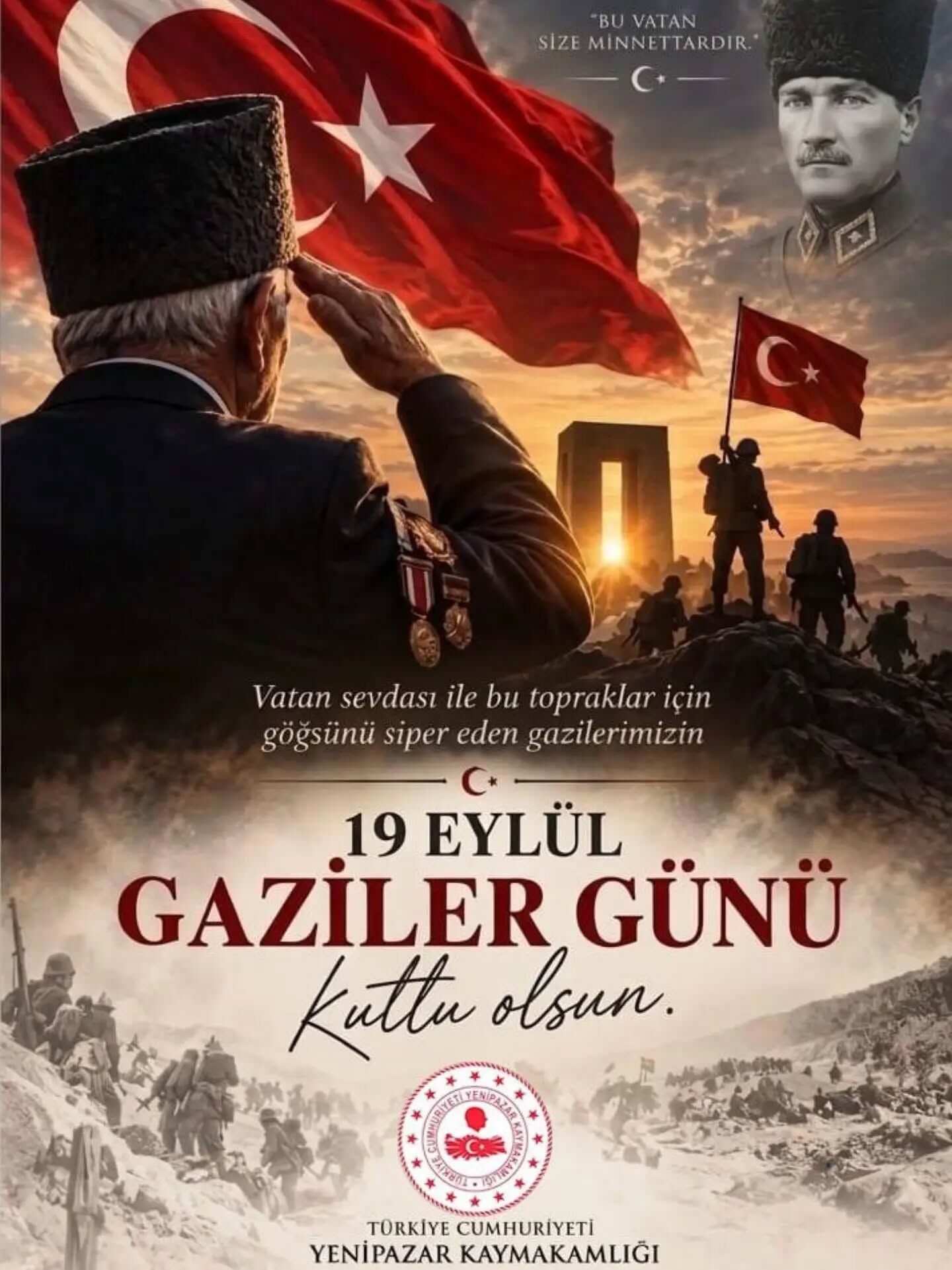 Yenipazar Kaymakamlığından Gaziler Günü Mesajı 19452