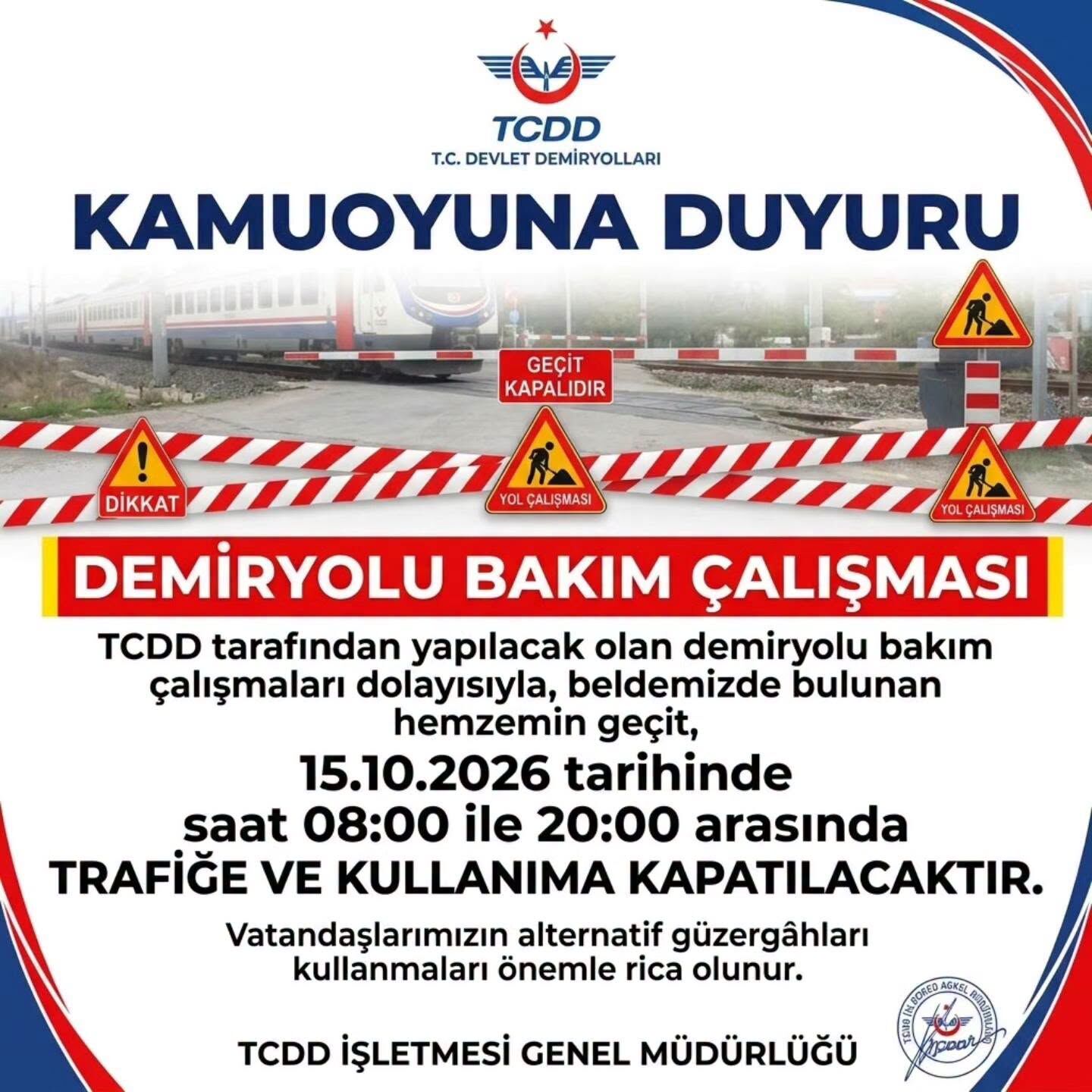 Hemzemin Geçit 12 Saat Trafiğe Kapatılacak 20370