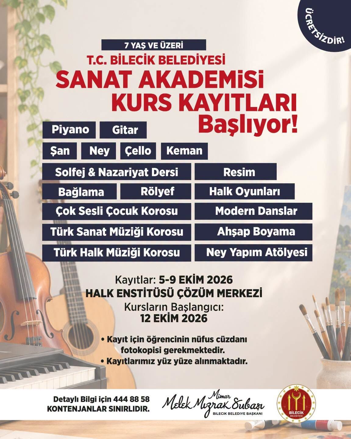 Kayıtlar Başladı, Kontenjan Sınırlı 20005