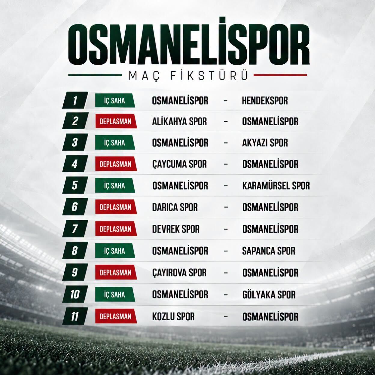 Osmanelispor’un Fikstürü Belli Oldu 20317