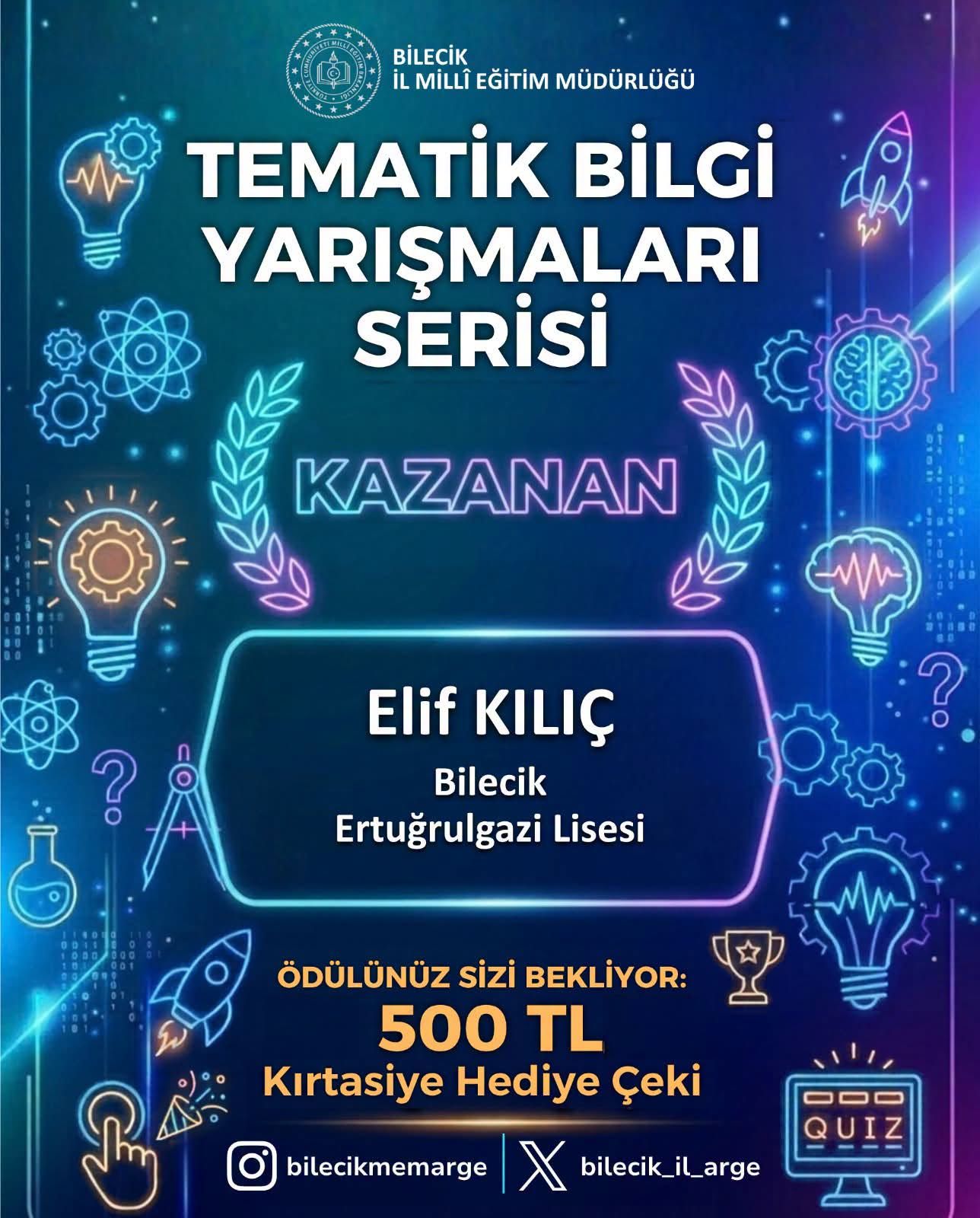 Tematik Bilgi Yarışması’nın Kazananı Elif Kılıç Oldu! 20290